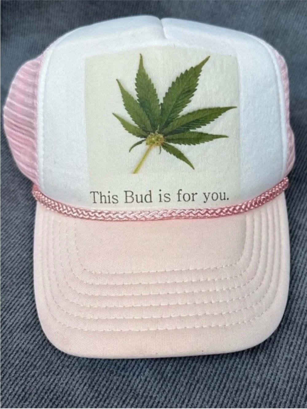 This Bud is for you pink mesh trucker hat
